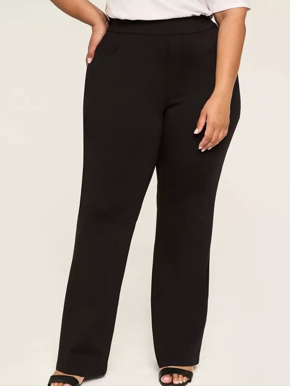 Lane Bryant Black Pull On Ponte Pants 14/16